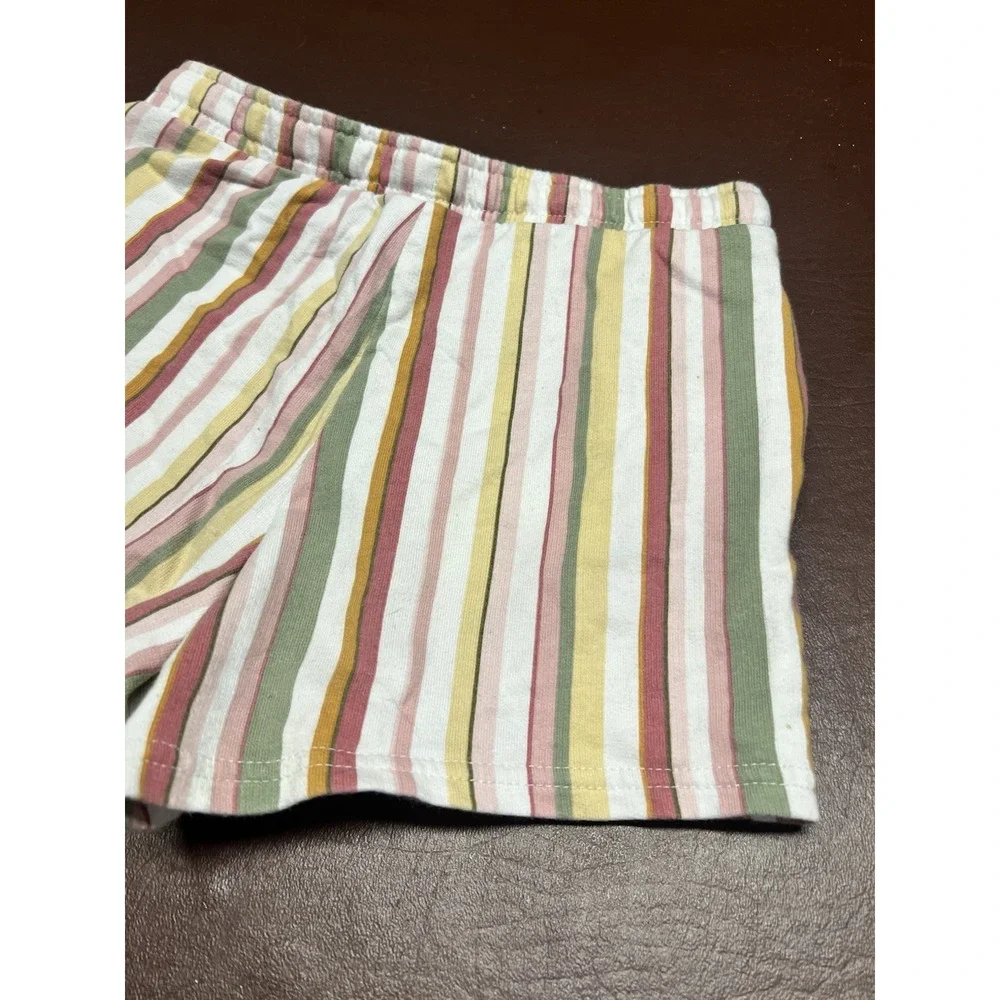 Carters Twill Tie Front Detail Stripe Pull On Shorts‎ Girls Size 12/12A